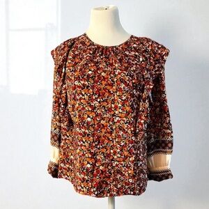 MARIE OLIVER Silk Floral Print Blouse Size Medium